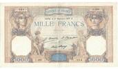 Frankreich 1000 Francs Bleu et Rose, U.680, SS, Fayette:37.1, KM:79a -