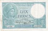 Frankreich 10 Francs Minerve, C.70482, SS+, Fayette:7.4, KM:84 -