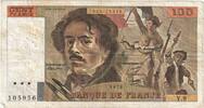 Frankreich 100 Francs Delacroix, Y.9 105956, SGE, Fayette:69.4a, KM:154b -
