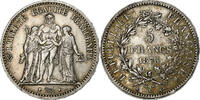 Frankreich 5 Francs Hercule, Bordeaux, Silber, SS, KM:820.2 -