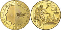 Schweden 5 Euro Carl XVI Gustaf, Fantasy euro patterns, PP, Goldine, VZ -