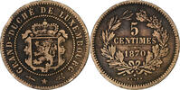 Luxemburg 5 Centimes William III, Utrecht, Bronze, S+, KM:22.1 -