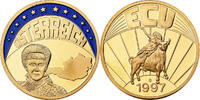 Österreich Medaille Ecu Europa, Copper Gilt, STGL -