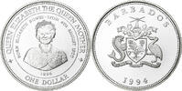 Barbados Dollar Queen Mother, PP, Silber, UNZ+ -