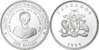 Barbados Dollar Queen Mother, PP, Silber, UNZ+ -
