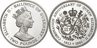 Guernsey 2 Pounds Elizabeth II, Guernesey, Silber, STGL -