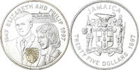 Jamaica 25 Dollars Elizabeth II, Silber, STGL -