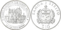 Samoa 10 Dollars Elizabeth II, Glamis Castle, Silber, STGL -