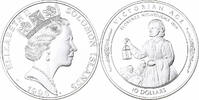 Salomonen 10 Dollars Elizabeth II, Silber, STGL -