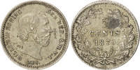 Niederlande 5 Cents Münze, William III, VZ, Silber, KM:91 -