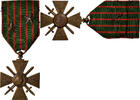 Frankreich Medaille Croix de Guerre, WAR, 2 Citations, Excellent -