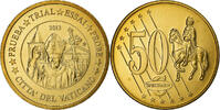 Vatikanstadt Medaille Vatikan, 50 C, Essai-Trial Benoit XVI, STGL, Copper-Nickel Gilt -