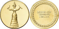 Frankreich Medaille Déesse aux Serpents, Gilt Bronze, UNZ -