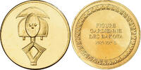 Frankreich Medaille Figure Gardienne des Bakota, Gilt Bronze, UNZ -