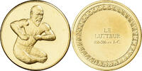 Frankreich Medaille Le Lutteur, Gilt Bronze, UNZ -