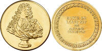 Frankreich Medaille Buste de Louis XIV, Antoine Coysevox, Gilt Bronze, UNZ -
