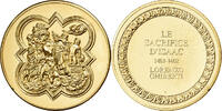 Frankreich Medaille Le Sacrifice d'Isaac, Lorenzo Ghiberti, Gilt Bronze, UNZ -