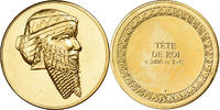 Frankreich Medaille Tête de Roi, Gilt Bronze, UNZ -