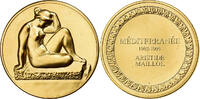 Frankreich Medaille Méditerranée, Aristide Maillol, Gilt Bronze, UNZ -