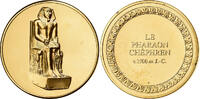 Frankreich Medaille Le Pharaon Chéphren, Gilt Bronze, VZ -