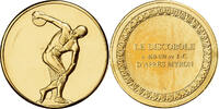 Frankreich Medaille le Discobole, d'après Myron, Gilt Bronze, VZ -