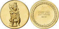Frankreich Medaille Chef sur un Trône, Gilt Bronze, VZ -