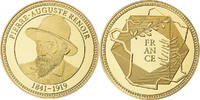 Frankreich Medaille Pierre-Auguste Renoir, Copper Gilt, UNZ+ -