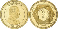 Frankreich Medaille Victor Hugo, Copper Gilt, UNZ+ -