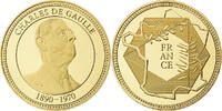 Frankreich Medaille Charles De Gaulle, Copper-Nickel Gilt, UNZ+ -