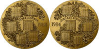 Frankreich Medaille Calendrier, Nouvelle Année, Fleurs, Bronze, SS+ -