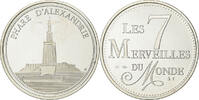 Frankreich Medaille 7 Merveilles du Monde, Phare d'Alexandrie, Silber, STGL -