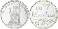 Frankreich Medaille 7 Merveilles du Monde, Statue de Zeus Olympie, Silber -
