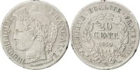 Frankreich 20 Centimes Münze, Cérès, Strasbourg, S, Silber, KM:758.2 -