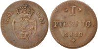 Deutsch Staaten Pfennig Münze, HESSE-DARMSTADT, Ludwig X, S, Kupfer -