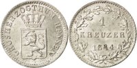 Deutsch Staaten Kreuzer Münze, HESSE-DARMSTADT, Ludwig II, UNZ, Silber -