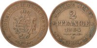 Deutsch Staaten 2 Pfennig Münze, SAXONY-ALBERTINE, Johann, Dresde, VZ -