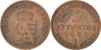 Deutsch Staaten 3 Pfennige Münze, ANHALT-BERNBURG, Alexander Carl -
