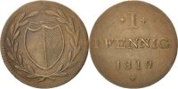 Deutsch Staaten Pfennig Münze, FRANKFURT AM MAIN, VZ, Kupfer, KM:Tn6 -