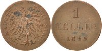 Deutsch Staaten Heller Münze, FRANKFURT AM MAIN, SS+, Kupfer, KM:351 -