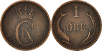 Dänemark Ore Münze, Christian IX, Copenhagen, SS+, Bronze, KM:792.1 -