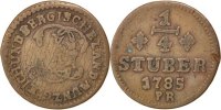 Deutsch Staaten 1/4 Stüber Münze, JULICH-BERG, Karl Theodor, S+ -