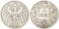 GERMANY - EMPIRE Mark Münze, Wilhelm II, Berlin, SS, Silber, KM:14 -