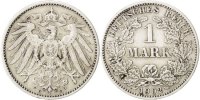 GERMANY - EMPIRE Mark Münze, Wilhelm II, Muldenhütten, SS, Silber -