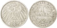 GERMANY - EMPIRE Mark Münze, Wilhelm II, Hambourg, SS, Silber, KM:14 -