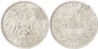 GERMANY - EMPIRE Mark Münze, Wilhelm II, Muldenhütten, SS, Silber -
