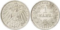 Deutsch Staaten 1 Mark Muldenhütten, German Empire, Silber, VZ, KM:14 -