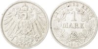 GERMANY - EMPIRE Mark Münze, Wilhelm II, Munich, SS+, Silber, KM:14 -