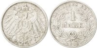 GERMANY - EMPIRE Mark Münze, Wilhelm II, Karlsruhe, SS, Silber, KM:14 -