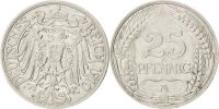GERMANY - EMPIRE 25 Pfennig Münze, Wilhelm II, Berlin, SS, Nickel -