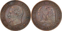 Frankreich 2 Centimes Münze, Napoleon III, Napoléon III, Strasbourg -